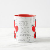 Mug Chien Maman Empreinte de patte rouge avec le nom d (Centre)
