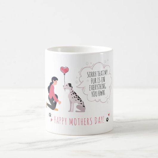 Mug Chien maman mère Fête des mères Pâtes amour coeur (Centre)