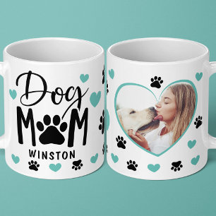Mug Chien Maman Pince Coeur Turquoise Photo personnali