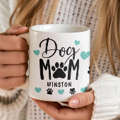 Mug Chien Maman Pince Coeur Turquoise Photo personnali