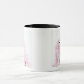 Mug Chien masculin blanc avec le boa rose (Centre)