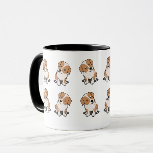 Mug Chien mignon avec point Brown - Conception adorabl (Devant gauche)