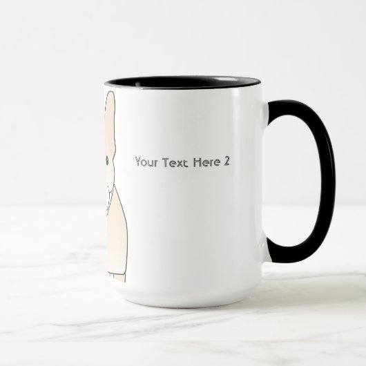 Mug Chien mignon. Bouledogue français crème pâle (Droite)