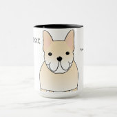 Mug Chien mignon. Bouledogue français crème pâle (Centre)