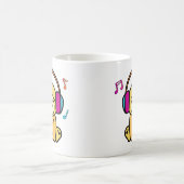 Mug Chien mignon chiot souriant avec des écouteurs col (Centre)