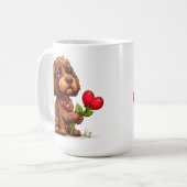 Mug Chien mignon de la Saint-Valentin (Devant gauche)
