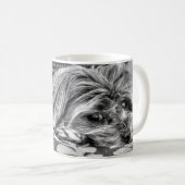Mug Chien mignon drôle de Yorkshire Terrier noir et (Devant droit)