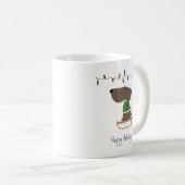 Mug Chien mignon en vacances en traîneau (Devant droit)