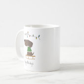 Mug Chien mignon en vacances en traîneau (Devant gauche)