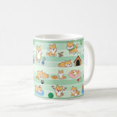 Mug chien mignon jouant saut dormir (Devant droit)