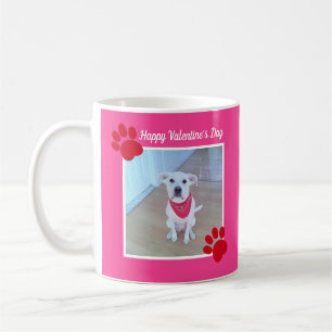 Mug Chien mignon Joyeux Valentines Jour Red Paws 2 Pho