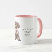 Mug Chien Mignon Nœud Rose (Devant droit)
