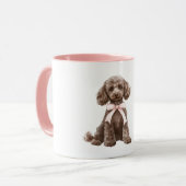 Mug Chien Mignon Nœud Rose (Devant gauche)