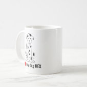 Mug Chien mignon noir et blanc Coeur rouge Whimsical (Devant gauche)