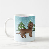 Mug Chien Mini Goldendoodle Brun Dans Une Forêt D'Hive (Gauche)
