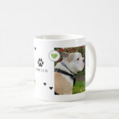 Mug Chien moderne 2 Photos Coeurs Nom (Devant droit)