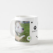 Mug Chien moderne 2 Photos Coeurs Nom (Devant gauche)