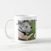 Mug Chien moderne 2 Photos Coeurs Nom (Gauche)