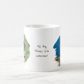 Mug Chien Moderne Personnalisé 2 Photo Pinceau (Centre)