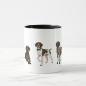 Mug Chien Nœud Papillon Élégant Pointer à Poil Cou (Centre)