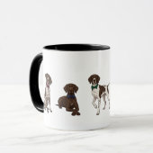 Mug Chien Nœud Papillon Élégant Pointer à Poil Cou (Devant gauche)