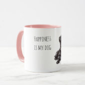 Mug Chien Noir Balle Rose (Devant gauche)