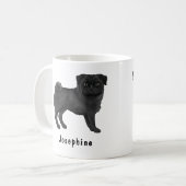 Mug Chien noir Carlin mignon Cartographié Chien Mops a (Devant gauche)