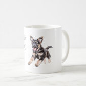Mug Chien noir crémeux heureux (Devant droit)