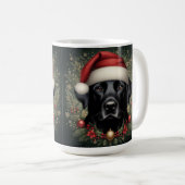 Mug Chien noir du Labrador à Santa Hat (Devant droit)