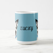 Mug Chien noir et blanc avec collier bleu (Centre)