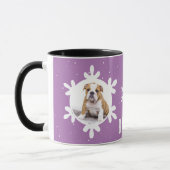 Mug Chien Nom de l'animal de compagnie Photo Purple Fl (Gauche)