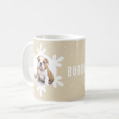 Mug Chien Nom de l'animal de compagnie Photo Snowflake (Devant gauche)