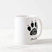 Mug Chien papa Empreinte de patte Nom personnalisé et (Devant droit)