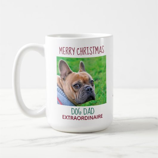 Mug Chien Papa - Joyeux Noël Animal de Compagnie Photo (Gauche)
