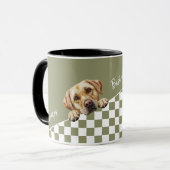 Mug Chien papa Sage Olive Jaune Labrador Custom (Devant gauche)