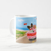 Mug Chien Papillon Camion de la Saint-Valentin Cœurs (Devant gauche)
