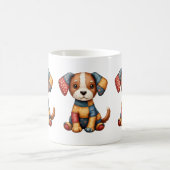 Mug Chien Patchwork Fantaisiste Art Populaire Cottagec (Centre)
