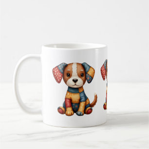 Mug Chien Patchwork Fantaisiste Art Populaire Cottagec