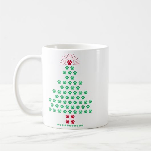 Mug Chien Paw Christmas Tree Pyjamas Chiot Amoureux de (Gauche)