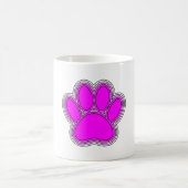 Mug Chien Paw En Rose Avec Des Contours (Centre)