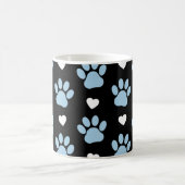 Mug Chien Paws, Blue Paws, White Hearts, Votre Nom (Centre)