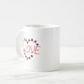 Mug Chien Paws Red Heart Love (Devant gauche)