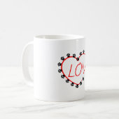 Mug Chien Paws Red Heart Love (Devant gauche)
