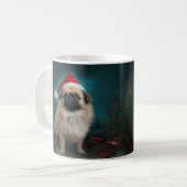 Mug Chien pekingese pendant Noël de neige (Devant gauche)