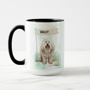 Mug Chien personnalisé à l'aquarelle Komondor