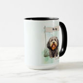 Mug Chien Personnalisé Aquarelle Puli (Devant droit)