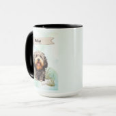 Mug Chien Personnalisé Aquarelle Puli (Devant gauche)