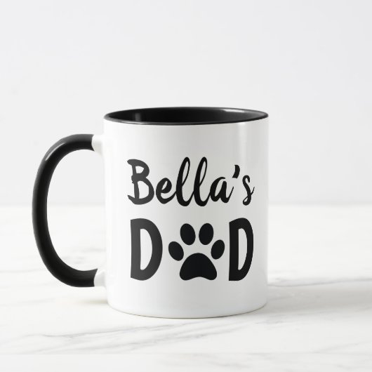 Mug Chien Personnalisé Chat Papa Avec Nom D'Animal De  (Gauche)