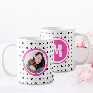 Mug Chien Pet Monogramme Photo Empreinte de patte Hot 
