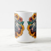 Mug Chien Pitbull entouré de tournesols vibrants (Centre)